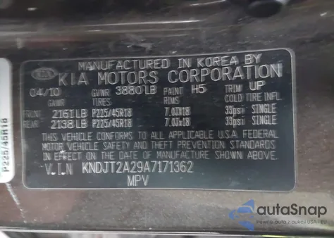 2010 Kia Soul ! from USA, damaged, VIN KNDJT2A29A7171362